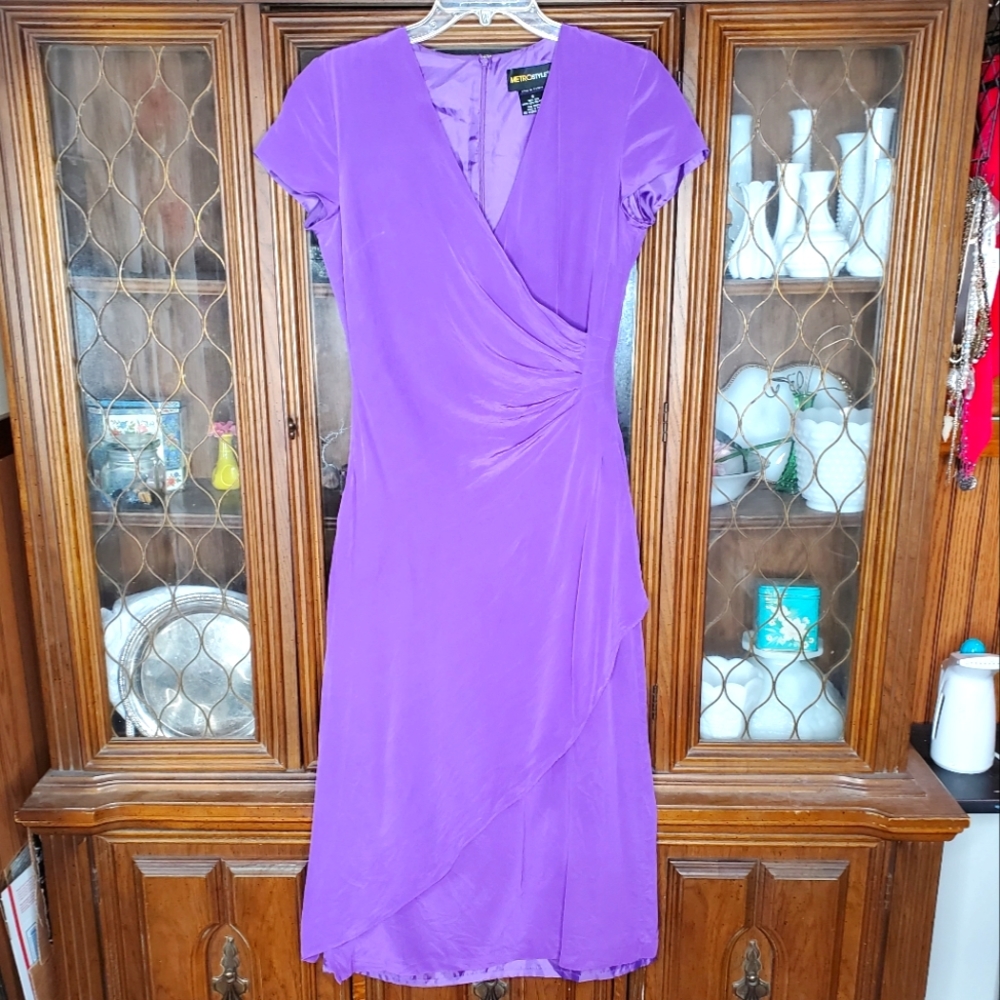Vintage Purple Silk Dress